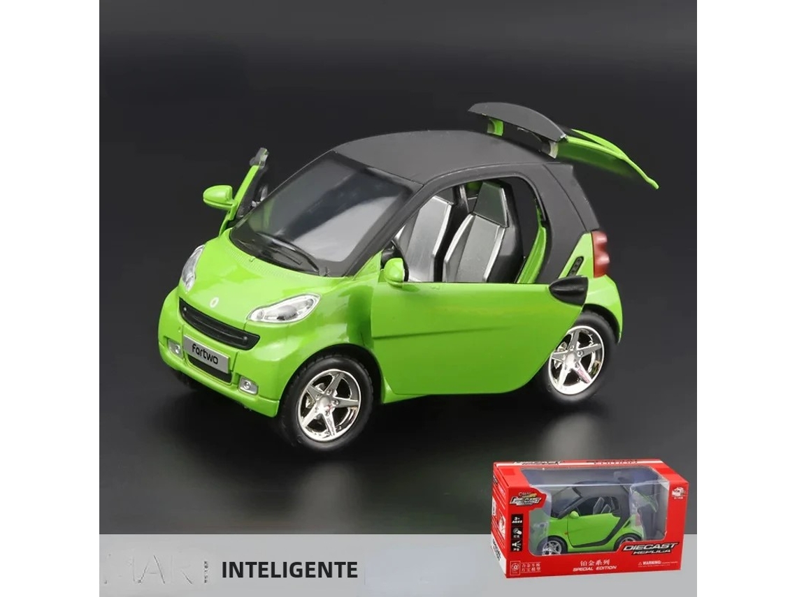 (verde) Miniatura De Carro Smart Em Escala 1:32 Com Efeitos De Som E Luz.