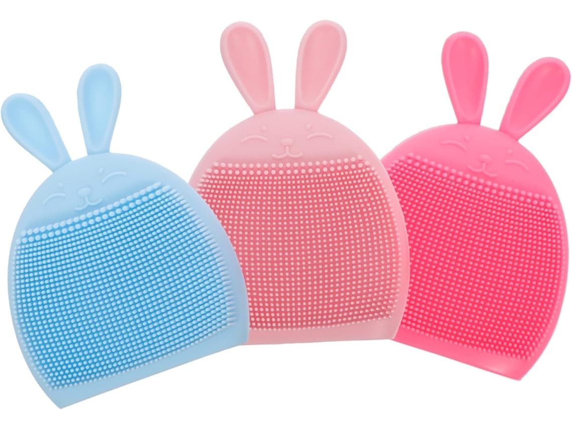 Lurelia Pack De 3 Escovas De Banho Para Bebé, Silicone Macio, Massagem Suave E Cor Rosa, Azul E Vermelho