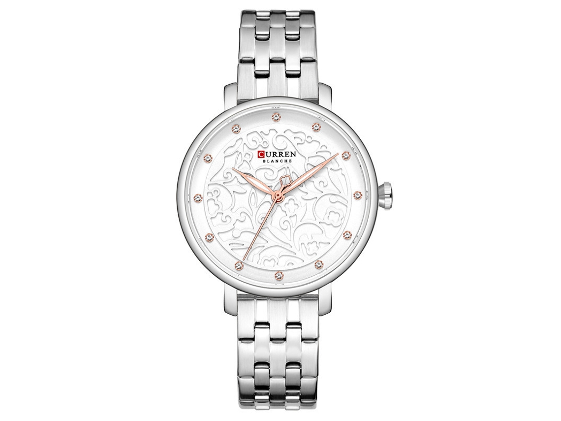 Relógio Feminino Casual de Quartzo, Fino, Resistente à Água, Pulseira de Couro Prateado