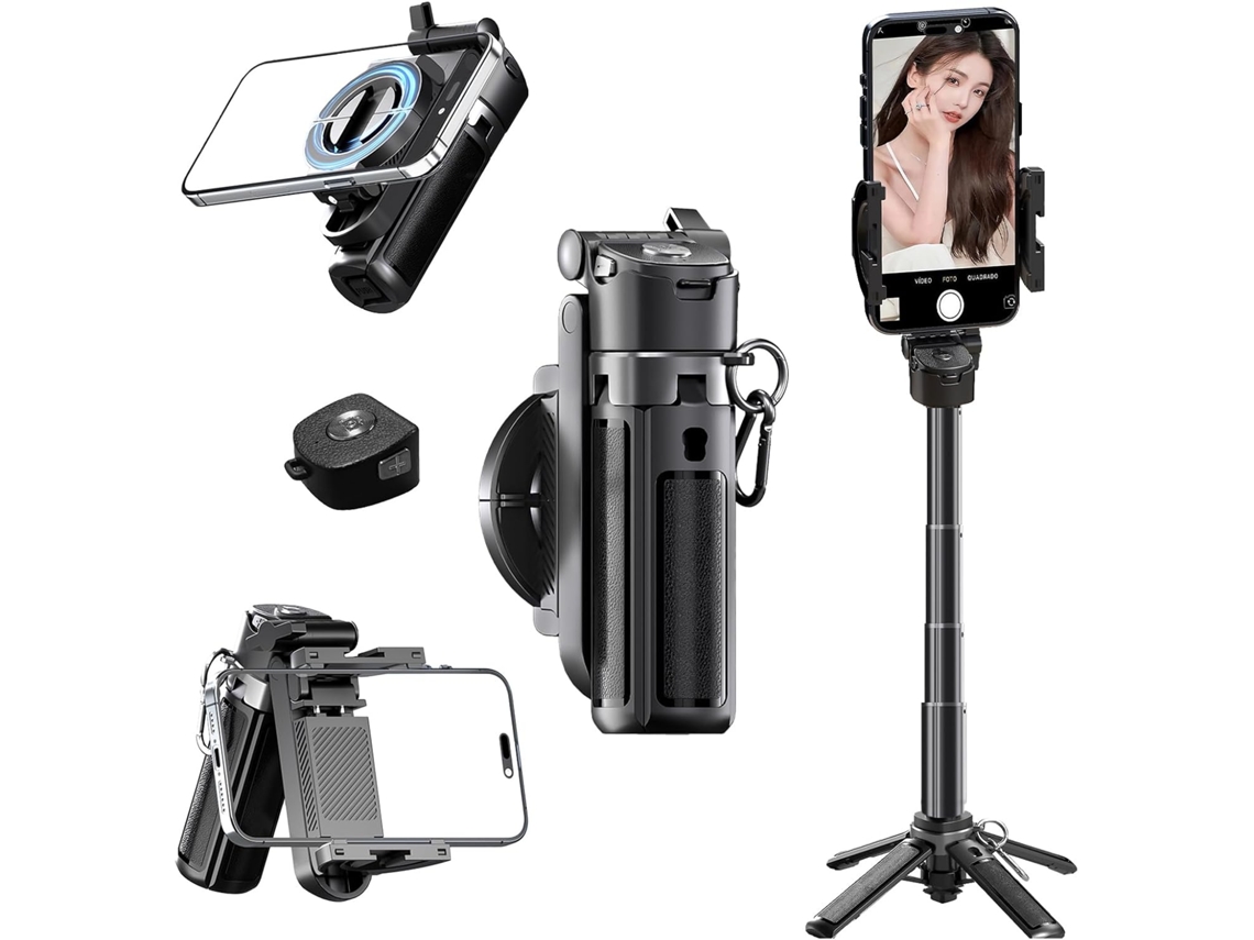 Tripé Magnético 2 Em 1 Para Celular Com Zoom E Controle Remoto (preto)