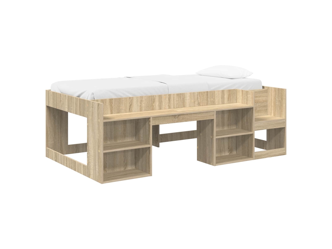 Conjunto 1.0 Estrutura De Cama Infantil Vidaxl Castanho Derivados De Madeira (90 X 190 Cm)