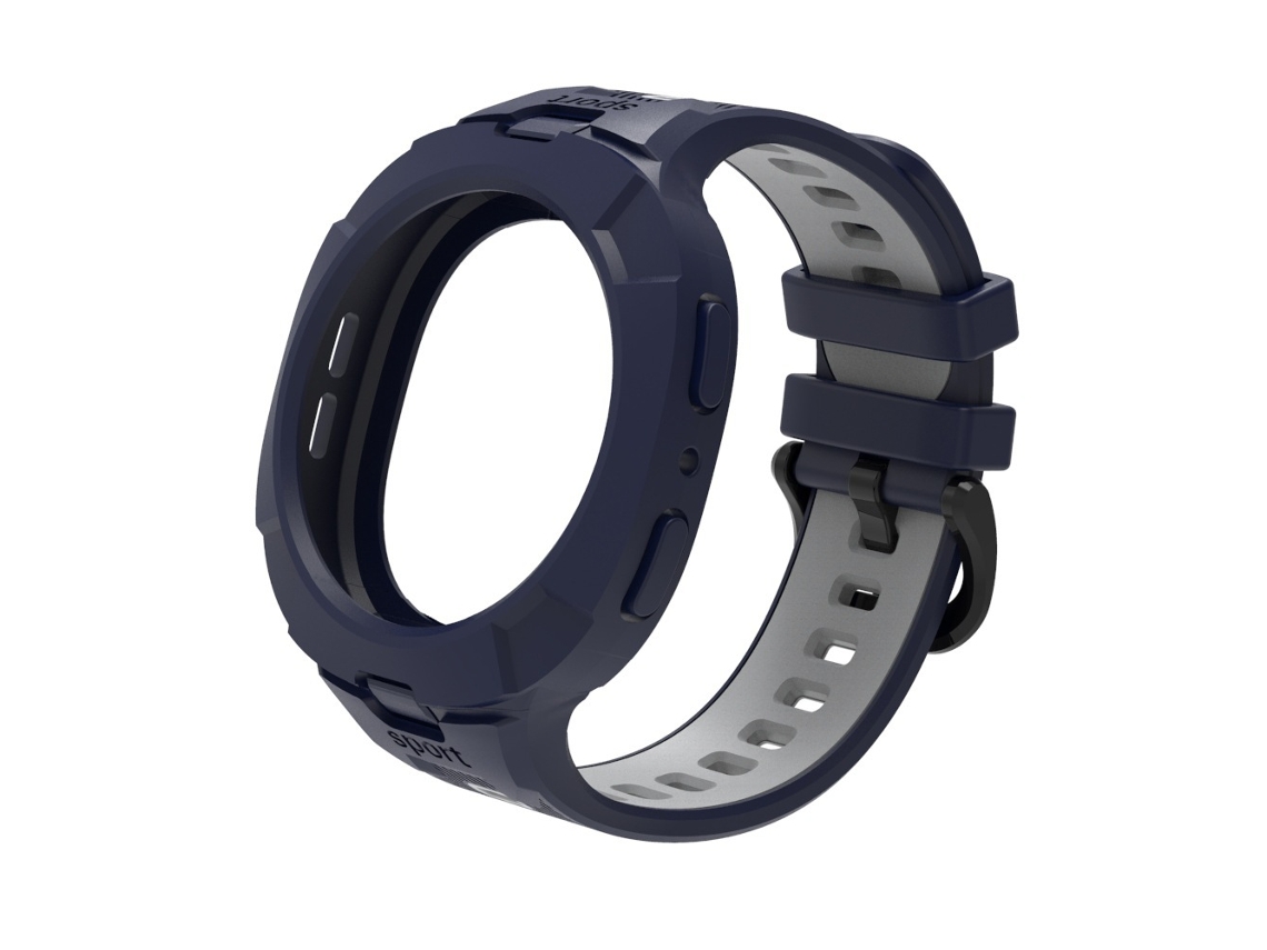 Pulseira De Silicone Para Samsung Galaxy Watch 9/8 44mm - Tpu Elástico, Resistente A Riscos E Impactos Preto-cinza Hexinyigjly