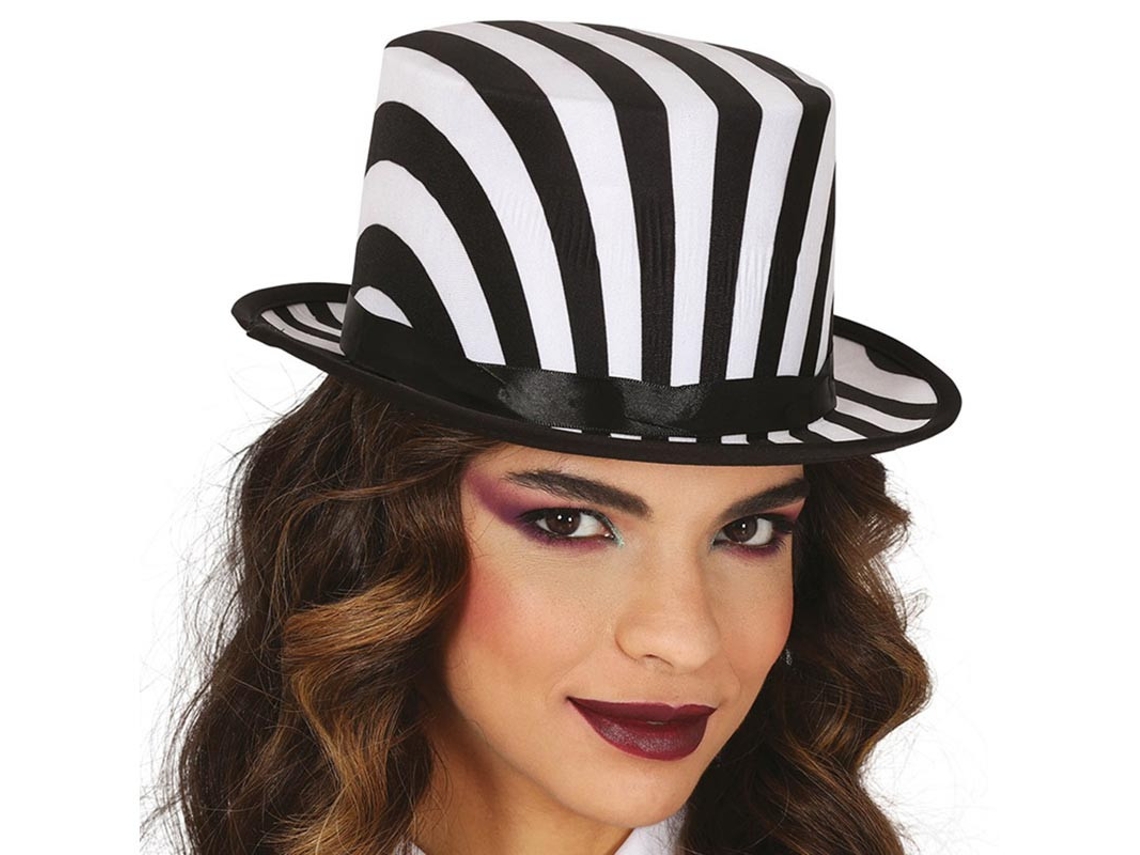 Cartola listrada em preto e branco