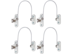 4 Cerrojos de Segurança para Janelas com Chave, Restrictor Anti Roubo, Aço Inoxidável, para Crianças, Bebês | S/MARCA