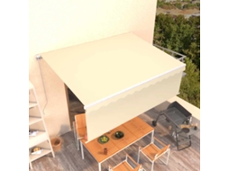 Vidaxl Toldo Retrátil Manual Com Estore 4x3 M Cor Creme