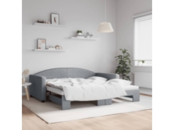 Vidaxl Sofá-cama Com Gavetão 100x190 Cm Tecido Cinzento-claro
