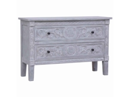 Vidaxl Aparador Com 2 Gavetas 90x30x60 Cm Madeira De Mogno Maciça