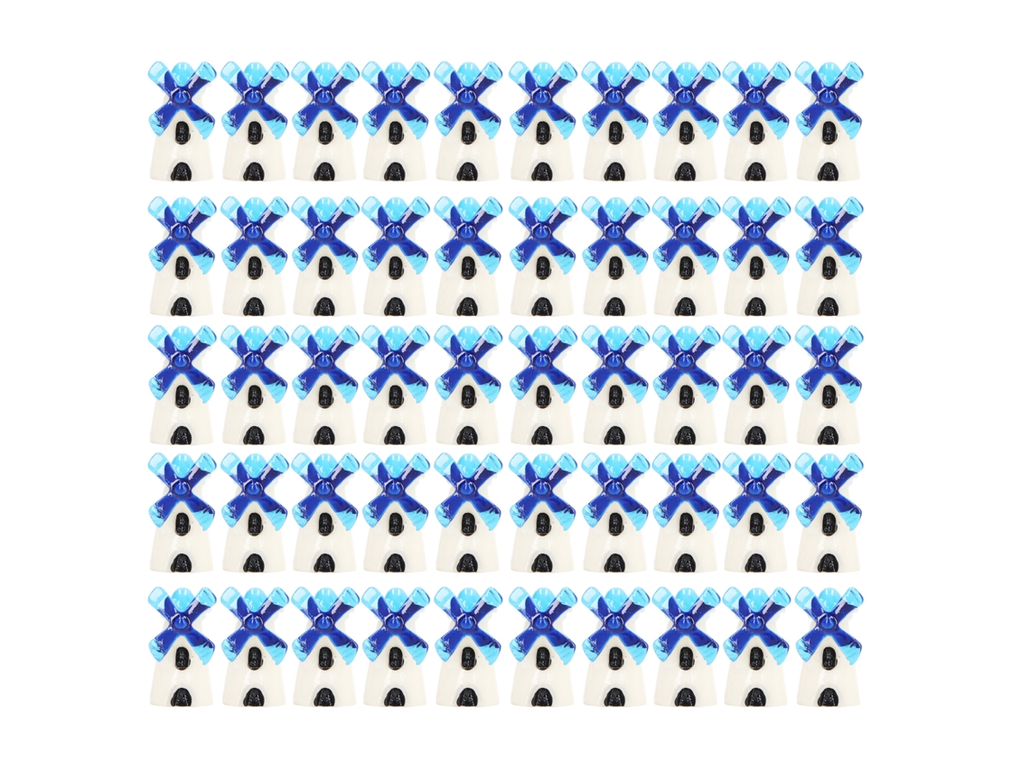 Primerox 50pcs Moinho de Vento Miniatura em Resina para Casa de Bonecas Micro Paisagem Decoração