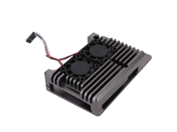 Capa De Resfriamento Em Liga De Alumínio Com Ventoinha Para Raspberry Pi 4 B Modelo Cinza