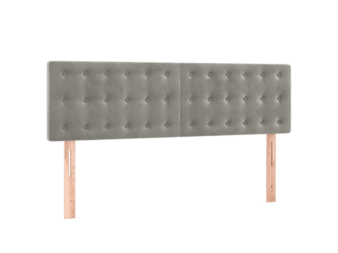 Cabeceira de Cama 2 Pcs em Veludo 72x5x78/88 cm Cinzento Claro MAISON EXCLUSIVE