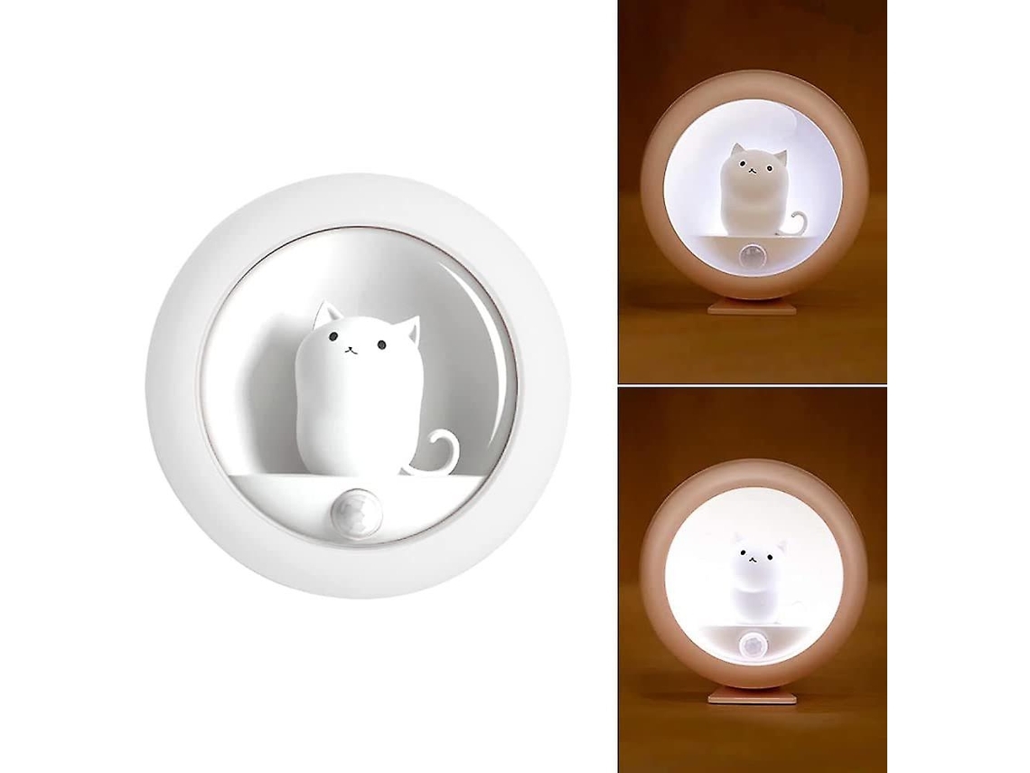Luz de Presença Infantil com Sensor Inteligente, Design Magnético, Fofa e Compacta, Cabo Carregamento Usb Recarregável, em Forma Gato STELASPLEN