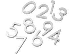 Adesivos Autoadesivos Com Números De 0a 9 Portas E Endereços, Em Abs, 10 Unidades, Cor Prata, Ideais Casa E