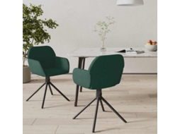 Vidaxl Cadeiras De Jantar Giratorias 2 Pcs Veludo Verde-escuro
