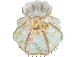 Tecido Verde Com Pérolas E Renda Para Candeeiros De Mesa Ou De Pé, Elegante Estilo Princesa, Cria Um