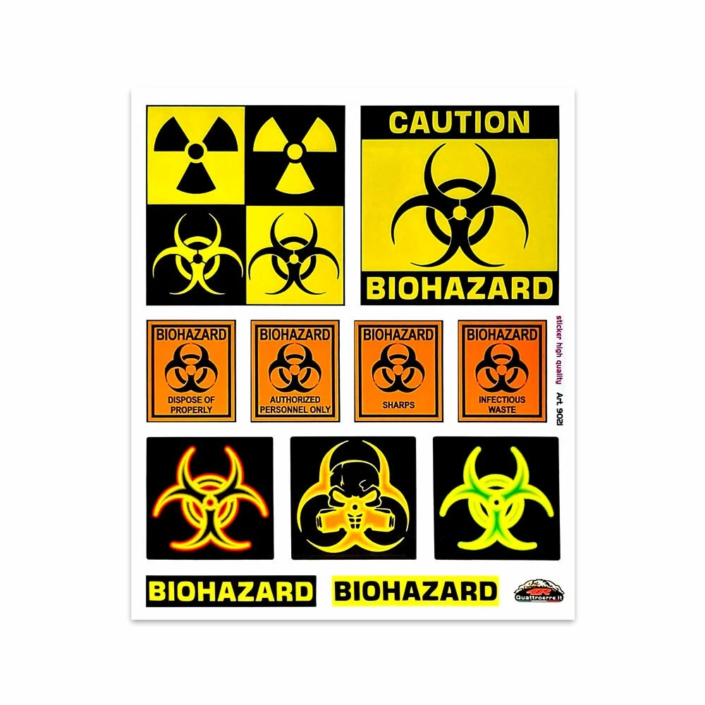 Adesivos Stickers Perigo Biohazard 20 X 24 Cm