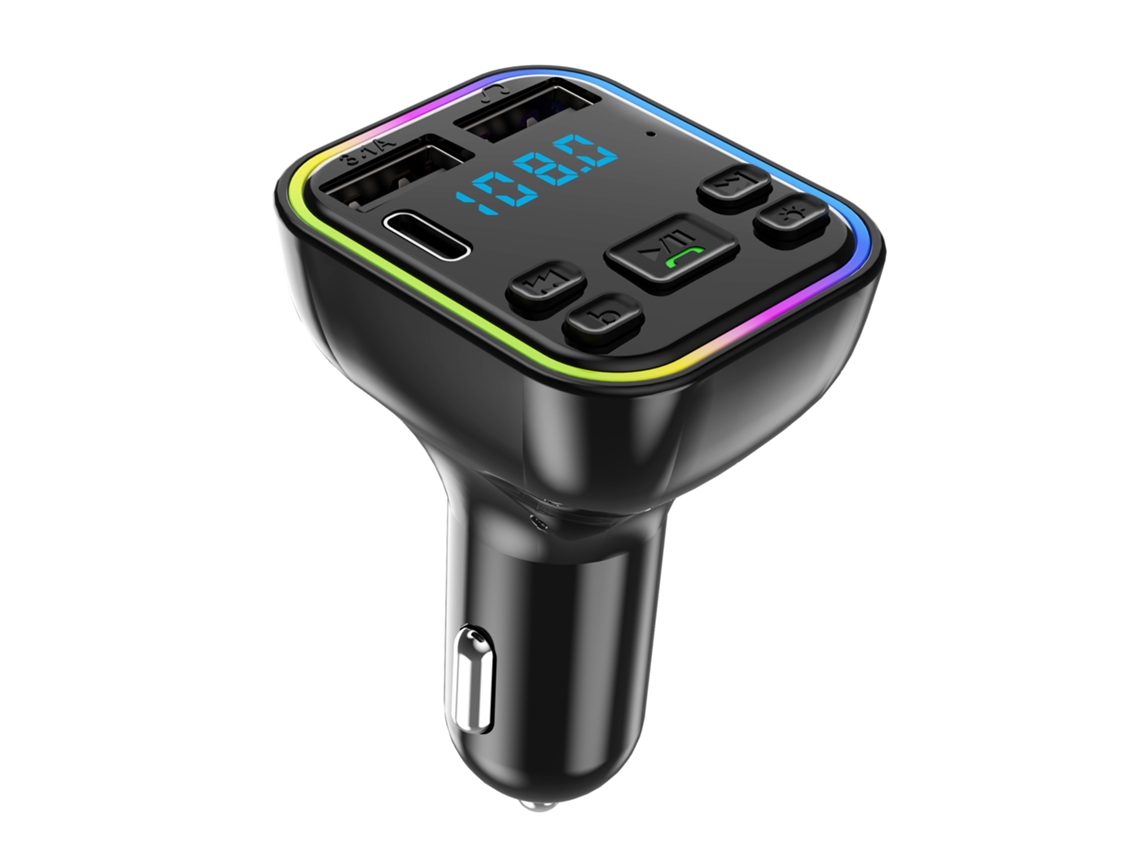 Transmissor Fm Bluetooth 5.3 Veicular, Usb-c, Carga Rápida, 48w, Graves