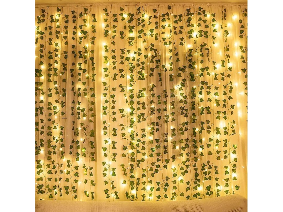 Guirlanda de Hera Artificial com Luz Nova Line para Decoração de Parede Jardim (12 peças) | S/MARCA