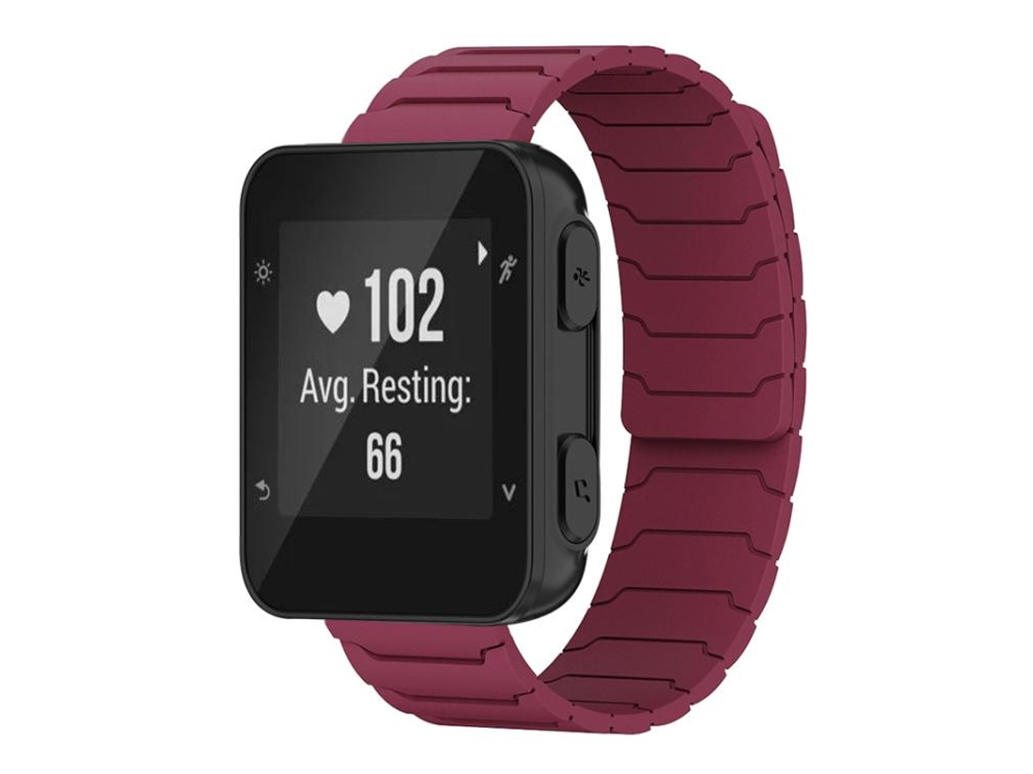 Bracelete para Garmin Forerunner 35 / 30 / 35j em Silicone magnético vinho tinto (20mm)