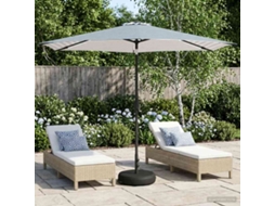 Vidaxl Parasol De Jardim Com Luzes Led E Base 300 X 300 Cm Poliéster