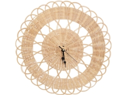 Relógio De Parede Vintage Silencioso Em Rattan Trançado, Com Bateria, Sem Tique-taque, Para Casa