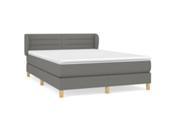 Box Spring Bed, Box Spring Beds Vidaxl Cinzeto Tecido (140 X 190 Cm)