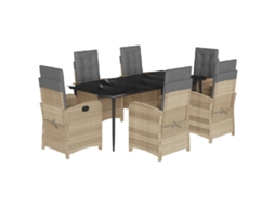 Garden Dining Set, Garden Dining Sets Vidaxl Bege Rattan / Vime (mesa Com 160 Cm De Comprimento)
