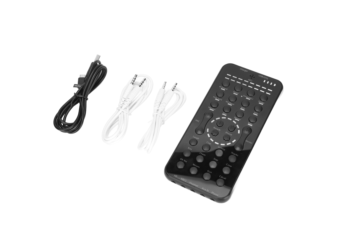 Placa De Som (bateria Integrada, Redução Inteligente De Ruído) Equipamento De Gravação Ao Vivo Para Cantar Ao Ar Livre