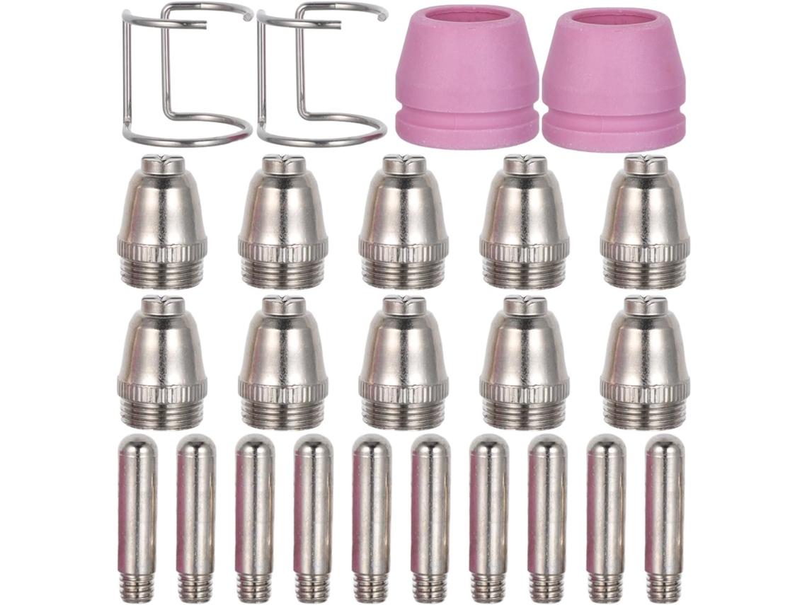 Topbathy Kit de Acessórios para Cortador Plasma Amosfun, 24 Peças, Modelo Cut 60, Bicos e Eletrodos Cobre