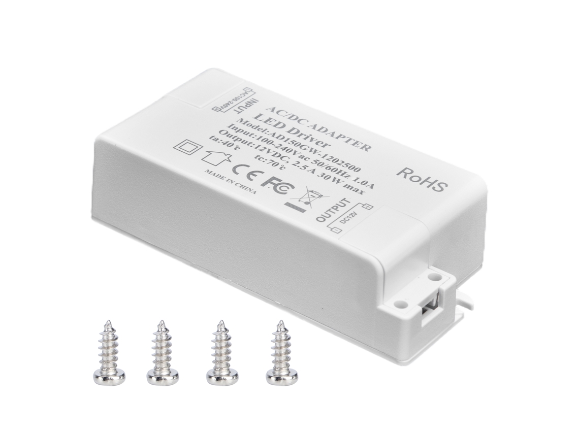 Driver Led 30w 12v 2.5a Transformador Luz Sem Pisca Banheiro Ac 100 240v | S/MARCA