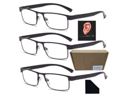 Óculos De Leitura Com Lentes Resistentes Ao Desgaste Para Homens, Design Suave Para A Pele, Antirreflexo E Armação Totalmente Em Metal, Óculos Leves E