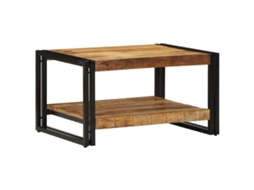 Vidaxl Mesa De Centro 70x50x38 Cm Madeira De Mangueira Áspera Maciça
