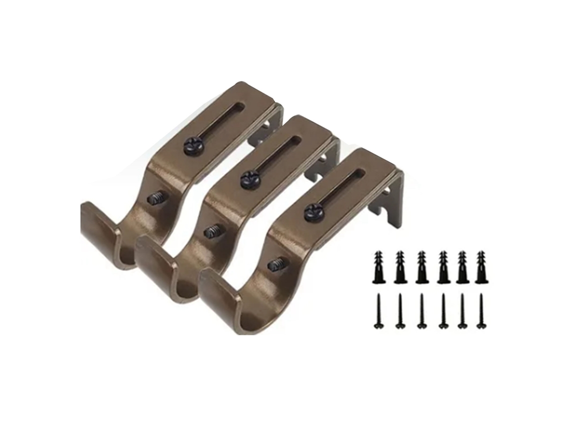 Piezas De Suporte De Barra De Cortina Ajustável De Metal Com Base E Gancho De Ferro Grosso