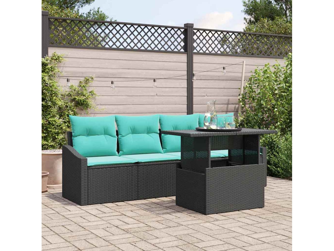 Vidaxl Conjunto De Sofá De Jardim 5 Unid. 4-número De Lugares