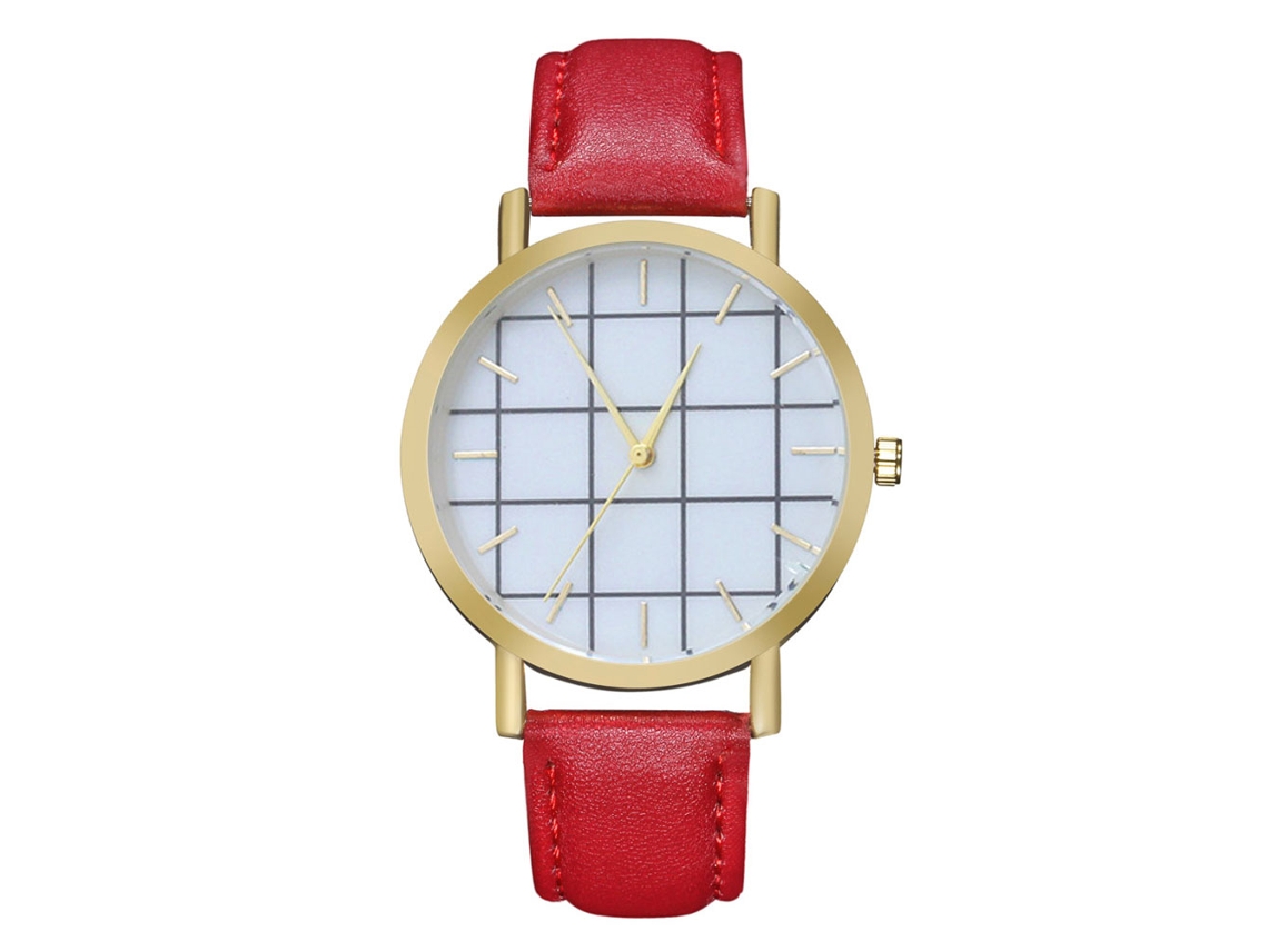 Reloj De Pareja Zhoulianfa De Cuadro Geométrico Dial Redondo De Cuero Pu Unisex