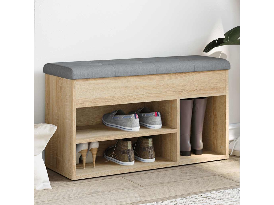 Vidaxl Banco Sapateira 82x32x45,5 Cm Derivados Madeira Carvalho Sonoma