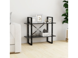 Vidaxl Estante Com 2 Prateleiras 80x30x70 Cm Derivados Madeira Cinza