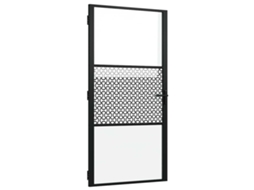 Conjunto 1 Porta De Vidro Vidaxl Preto Alumínio (102,5 X 3,5 X 201,5 Cm)