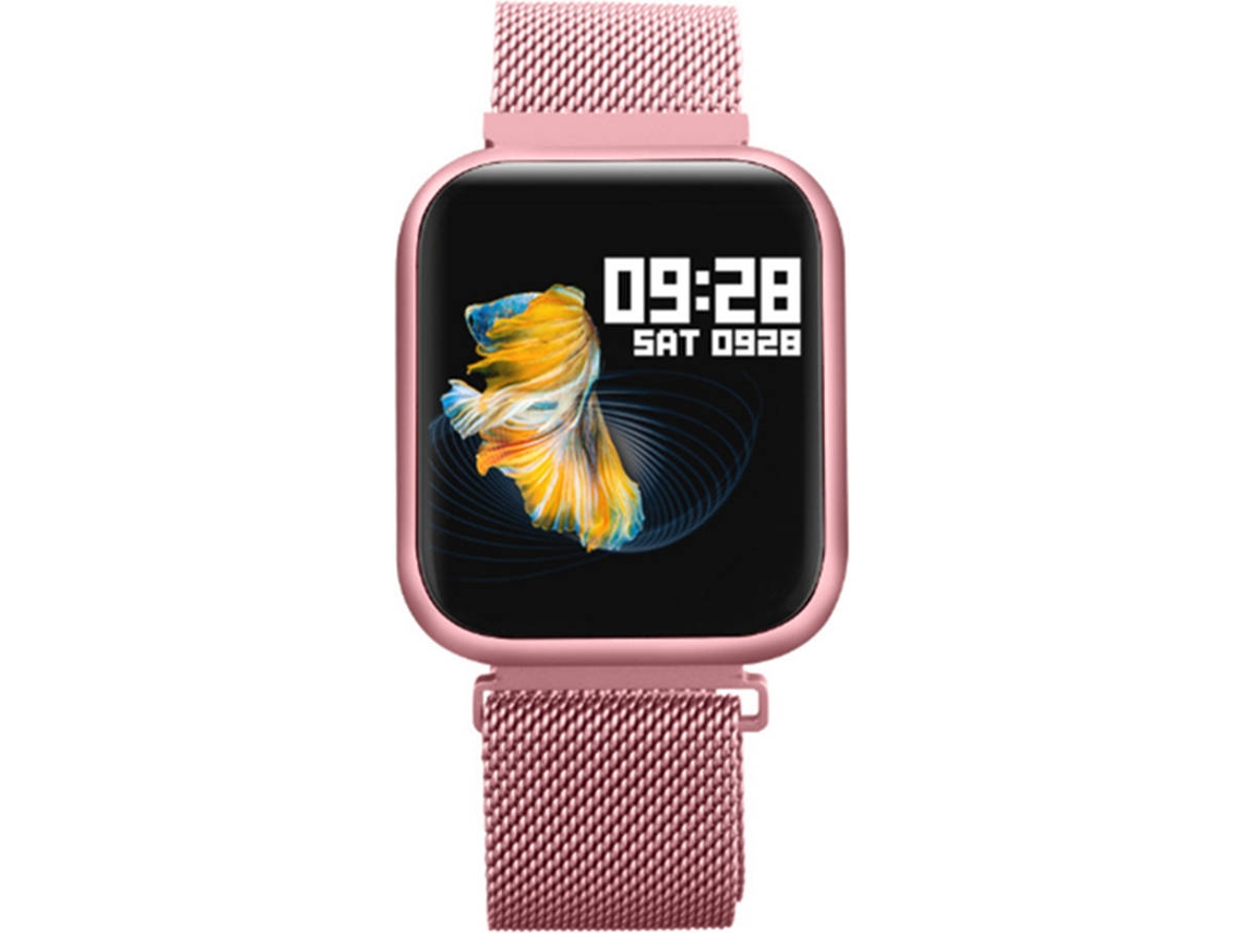 Relógio Desportivo WJS CT1588 (Monitor Cardíaco - Pedómetro - 1.3'' - Rosa)