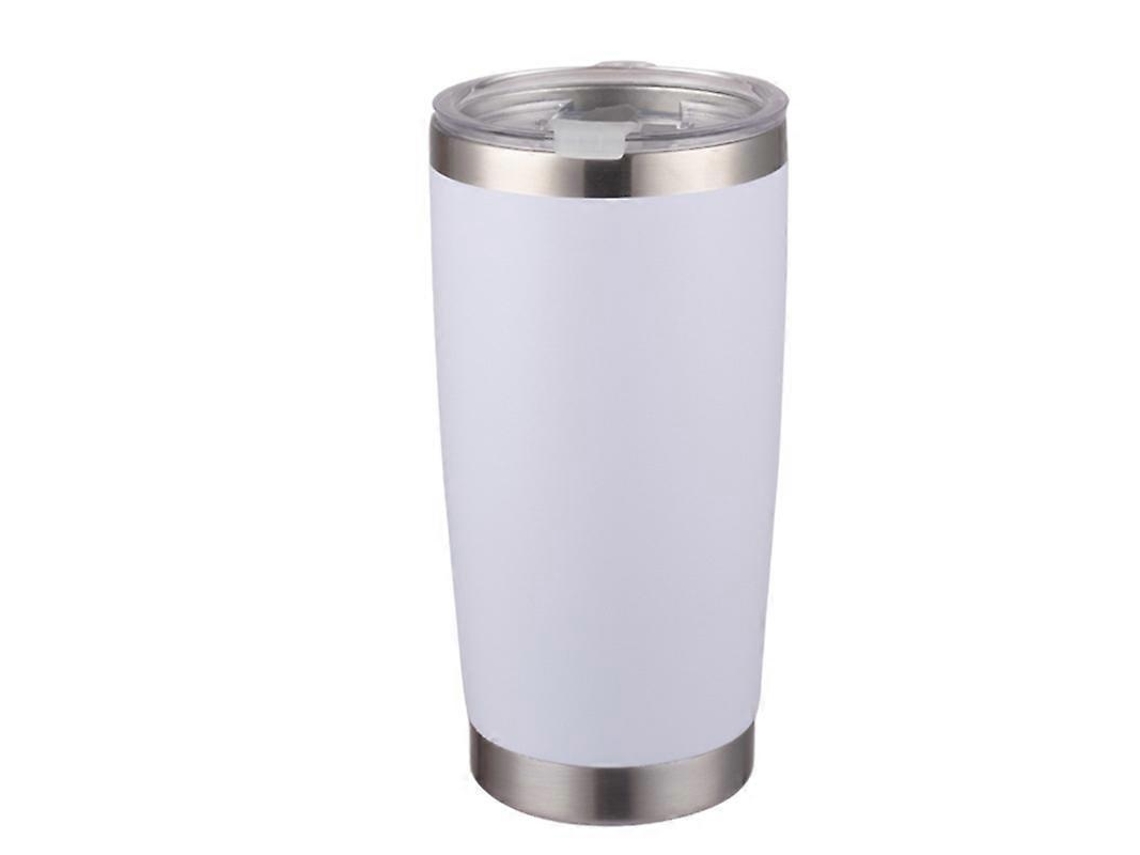 Caneca Térmica De Aço Inoxidável Para Uso Externo, Com Tampa E Isolamento A Vácuo, Capacidade De 20 Oz (branca).
