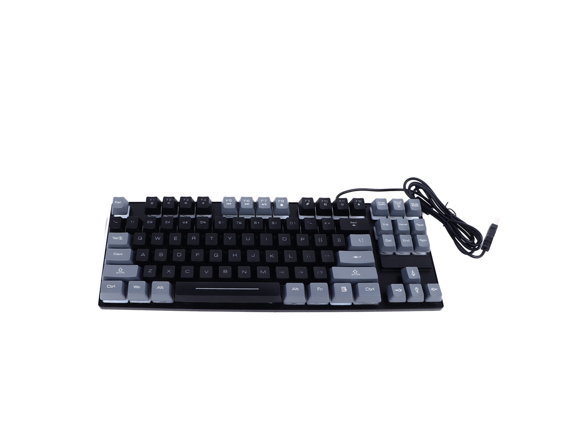 Teclado USB para Jogos de 87 Teclas com Retroiluminação RGB, Teclas Flutuantes e Conexão por Cabo para PC e Portáteis | S/MARCA