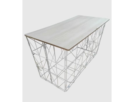 Mesa de Arrumação em Metal Branco EKILIKUA HOME