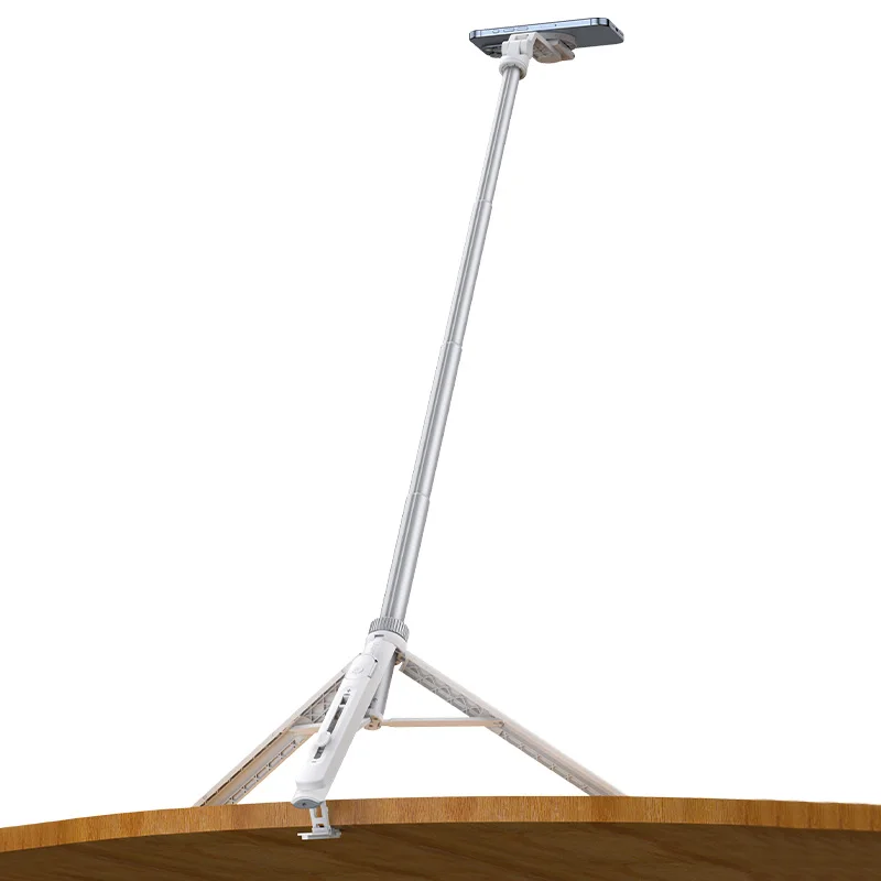 Tripé De Mesa Superior Tt88 Para Celular, Prendedor Magnético, Duplo Cold Shoe, Compatível Com Iphone16/15 E Android, Branco