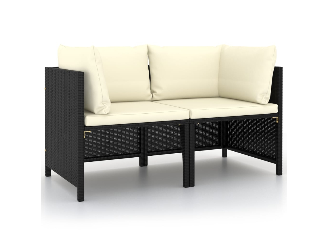 Garden Sofa, Garden Sofas Vidaxl Preto Vime (n/a)