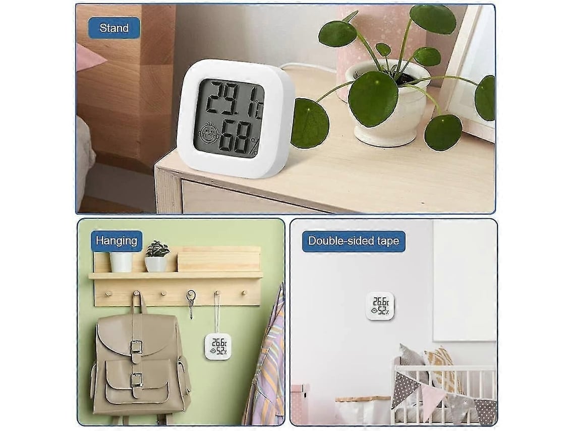 Termómetro Higrómetro Conjunto De 3 Mini Digital Lcd Com Sensor, Medidor De Temperatura E Humidade Para Interior - Elysve