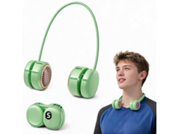 Ventoinha de Pescoço HENTEN HOME sem pás, 5 velocidades, silicone flexível, 360°, verde