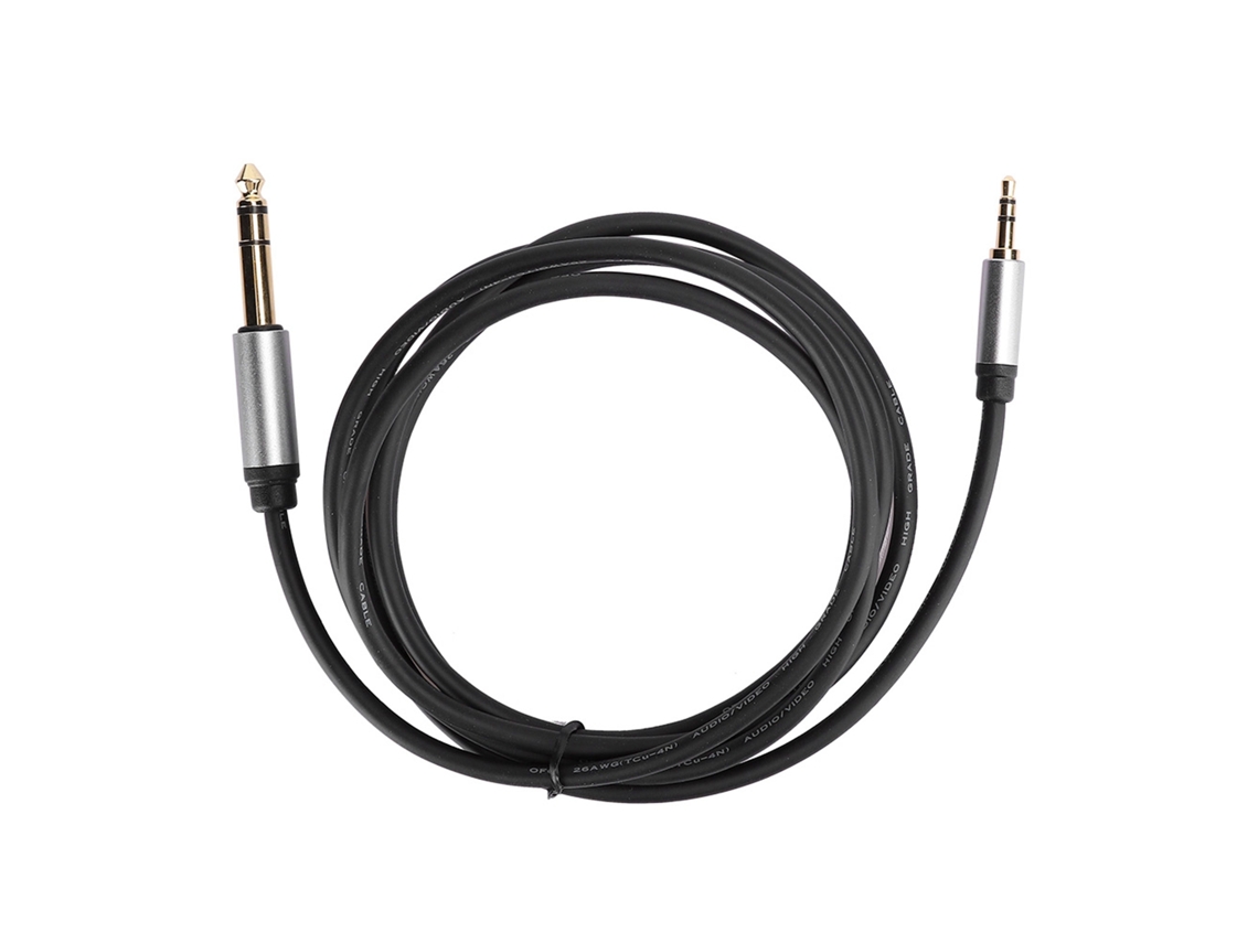 Cabo Mali de áudio 3.5mm para 6.5mm macho, para telefone, som HiFi, 1.8m