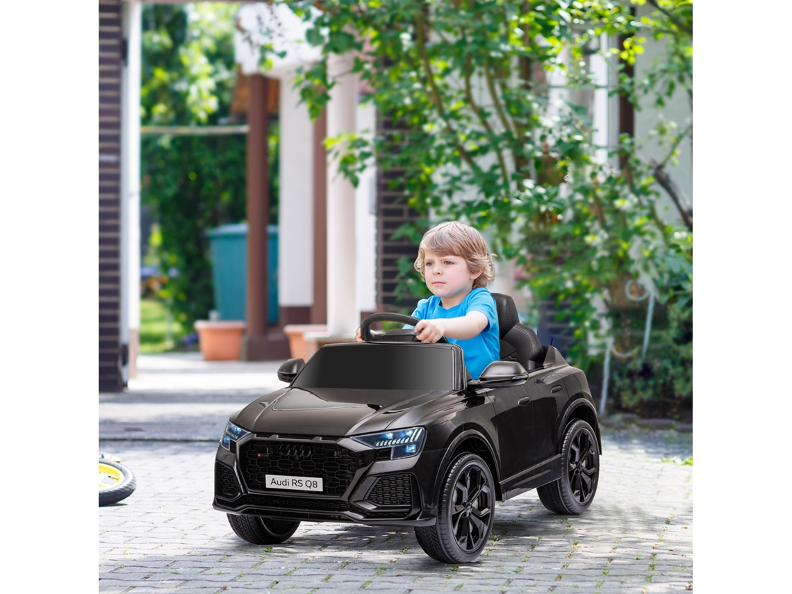 Carro Elétrico Infantil Acima de 3 Anos Licença Audi Rs Q8 C/bateria 6v Controle a Distância Música Mp3 Buzina e Luzes Velocidade Máx. 3km/h