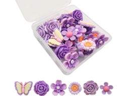 Conjunto De 30 Delicados Alfinetes Em Formato Flor, Alfinetes De Resina Para Exibir Fotos, Ideais Para Adicionar