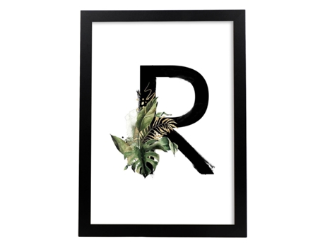 Póster NACNIC R. Estilo Black Jungle com Imagens Do Alfabeto