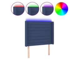 Led Headboard, Led Headboards Vidaxl Azul Tecido (93 X 16 X 118/128 Cm)